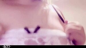 asian babe masturbates with dildo hard!