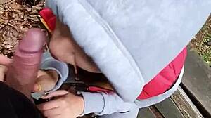 Risky quickie with 18yo brunette babe in pov bent over deepthroat