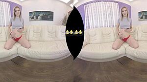 Blonde Teen Feels Intense VR Piss and Dildo Pleasure