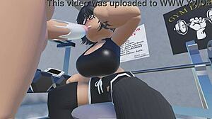 roblox fun at the gym with blowjob and cum in mouth