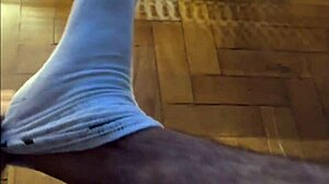 oh wow, big feet and huge cock, i can't believe it