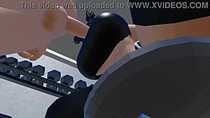 roblox fun at the gym with blowjob and cum in mouth