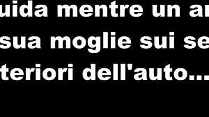 Cuckold Drives While Wife Fucks In Backseat With Old Milf