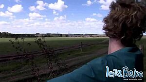 Leila babe outdoor nude with big breast and teasing.