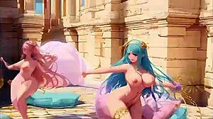 Sex goddess with big tits fucks at beach party