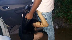 Humiliated in park dogging, cuckold watches eagerly