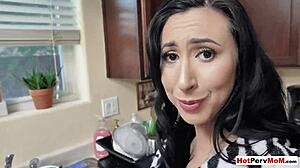 i feel so guilty fucking my busty stepmother with big tits while she washes dishes