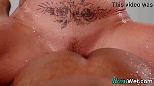 Gorgeous Blonde Busty Masseuse Gives Wet Nuru Massage To Black Client Andi Avalon Scotty P