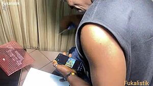 Naughty Ebony Student Rides Teacher's Big Cock In Lesson