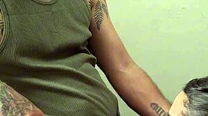 Happy Cuckold Watches Old Man Blowjob Humiliation