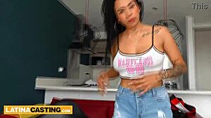 inked bubble butt latina agrees to hardcore casting sex