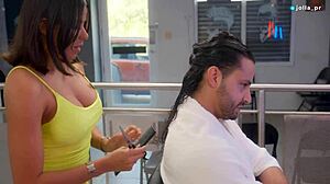 Slutty Latina Stylist Fucks Client During Haircut
