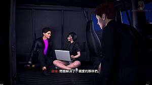 Freshwomen touch big tits in bedroom!