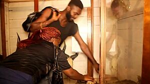 an impressive and unprecedented sex scene in gogo in the adultery of a couple in black africa by a colleague who after having fuck the wife in front of the husband also fucks the husband in front of t