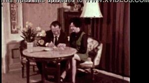 Vintage granny engages in taboo hairy foursome with mature group in retro antique orgy style.