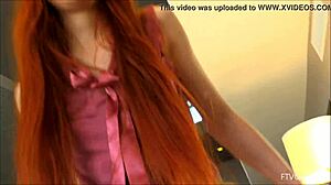 dolly little 18+ redhead masturbating alone
