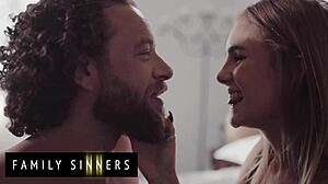 Family sinners - amazing sloppy sex between hot step daughter and step dad ends with cum on pussy