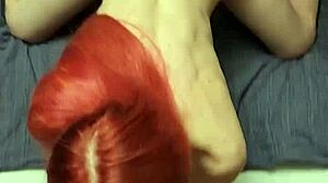 Pretty Redhead Slut Licks Tight Pussy In Homemade Threesome With Lovers