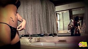 Kelly Bell And Friend Enjoy Lesbian Sex In Bathroom With Toys