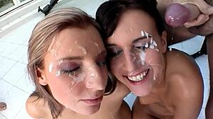 natalia bangblow teases three babes in euro costumes with high heels