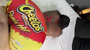 White Guy Fucks Ebony Beauty Through Yoga Pants Hole