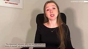 goddess humiliates with ruined orgasm and cum eating