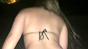 Sexy Girl Shows Off in Micro Panties on the Beach!