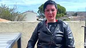 Nina milf in lingerie uses toys for hard sex with brunette tits