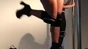 sexy doctor undresses dancing on the pole at hospital