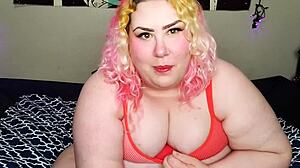 BBW amateur shows off hairy armpits, big pussy lips, and shaking ass in solo fetish.