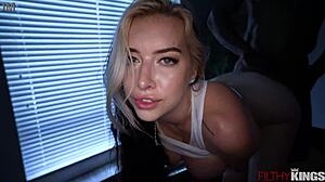 Busty Cubbi Gets Oiled Massage and Rides Big Black Cock