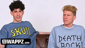 Beavis and Butthead join a nasty 4some with hairy teens kissing and moaning.