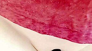 Mature cougar's big pussy lips slide and grind, wet and hairless.