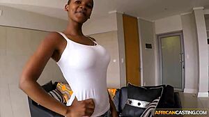 African Hottie With Big Tits Fucks Agent In Fake Casting Interview