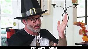 Big Tits Blonde Teen Orgy with Stepmom Stepson Stepdaughter Stepdad at Thanksgiving