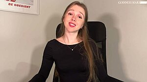 goddess humiliates with ruined orgasm and cum eating