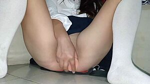 Blonde College Girl Feels Intense Arousal While Licking Her Big Pussy and Ass During Masturbation