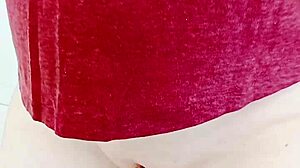 Mature cougar's big pussy lips slide and grind, wet and hairless.