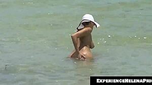 Exhibitionist wife nikki brooks teases cuban beach voyeurs with big nipples