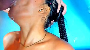 Latina Brunette Sucks Cock Roughly with Drool