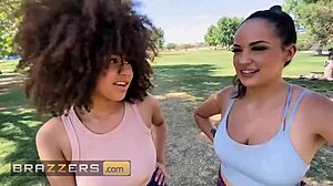 sofi ryan plays with nina diazs tight pussy bounces up down on xander corvus cock - brazzers