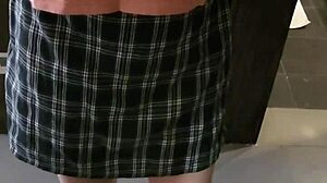 Flirting in front of the mirror with shemale ladyboy