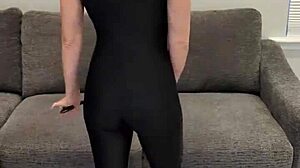 Detailed Look at Black Bodysuit Paired with Black Hunter Boots