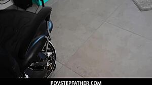 i'm the pov stepfather feeling horny as my tender teen stepdaughter ailee anne warms my bed with taboo sex.