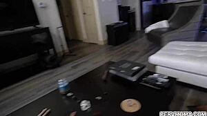 Blonde Busty Milf Casca Akashova Gives Sloppy Blowjob to Stepson