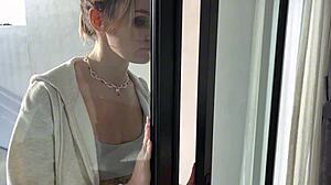 I just had to spank that cute blonde's ass