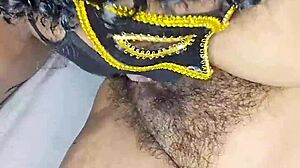 licking hot desi indian bhabhi's hairy pussy wildly!