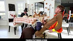 Big Tits Blonde Teen Orgy with Stepmom Stepson Stepdaughter Stepdad at Thanksgiving