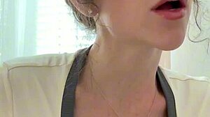 Girlfriend moans softly during dirty ASMR handjob for boyfriend