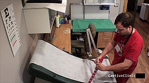 a shocking treatment for potheads involving maria in backstage scenes. she faces humiliation with gloves and handcuffs.